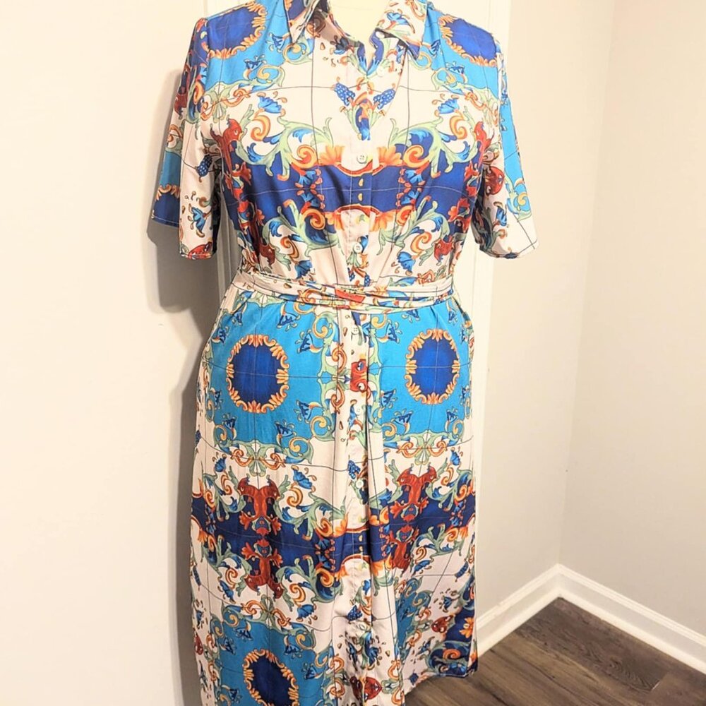 Short‎ Sleeve paisley dress size 2x